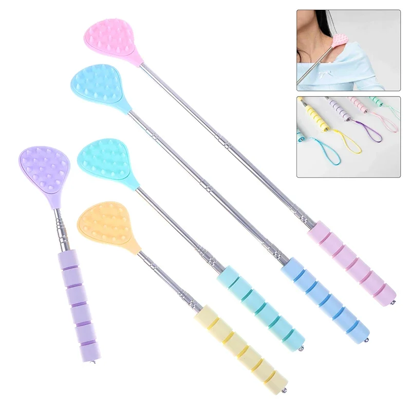 Extendable Cactus Back Scratcher With Two Size Spikes Retractable One Hand Itch Stick For Men Women Portable Point Massager