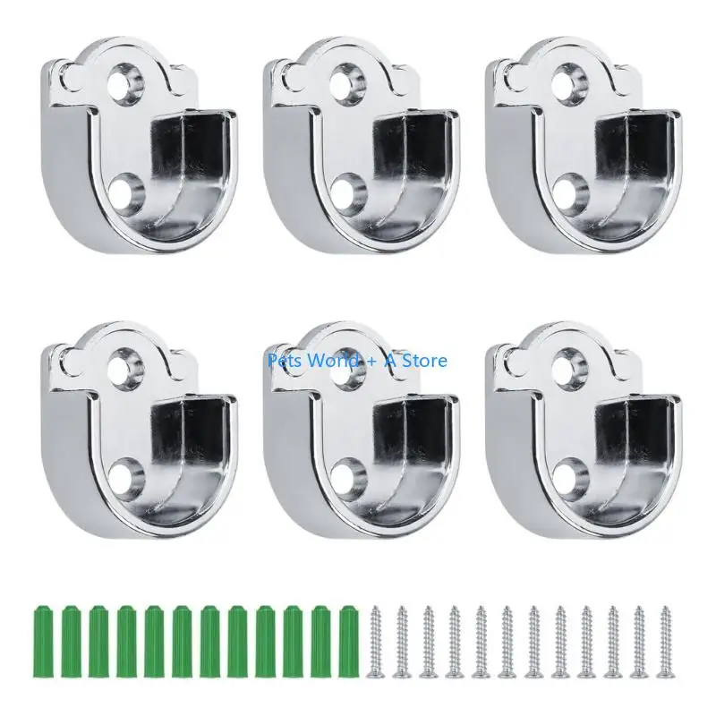 25mmクローゼットチューブ用の簡単な取り付け設計を備えた37mbシルバーu字型ロッドマウント