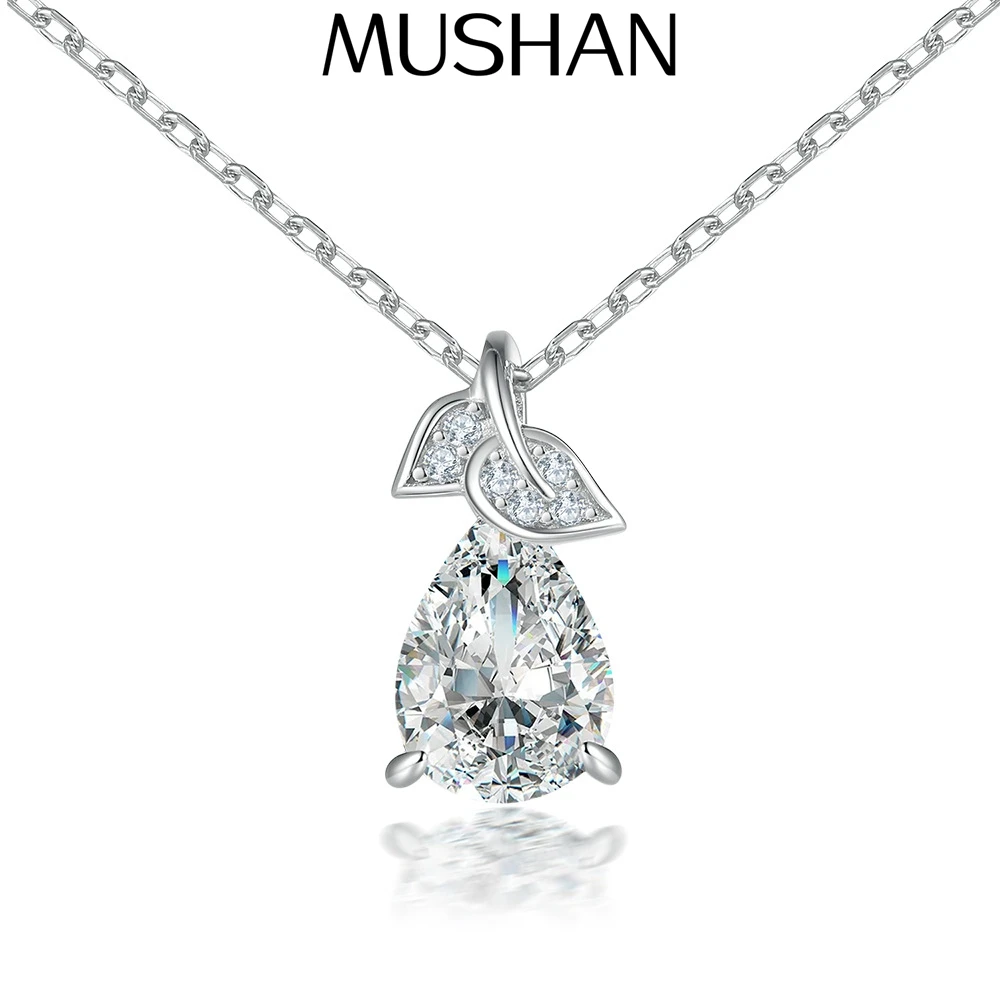 

MuShan Designer Jewelry 925 Sterling Silver Necklace Zircon 7A Heart Wedding for Women Real Gold Plated Premium Jewelry Pendant