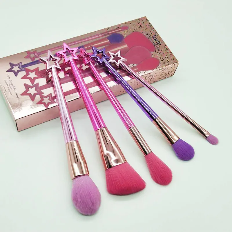 5Pcs Stars Makeup Brushes Set Super Soft Detail Brush Blush Brush Foundation Concealer Contour Eyeshadow Brush Women Beauty Tool