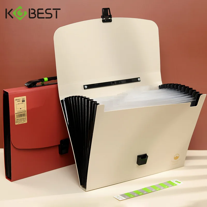 

A4 Simple Expanding Folders Portable 13 Pockets Document Storage Organ Bag For Paper Storage Solution Office School Supplies