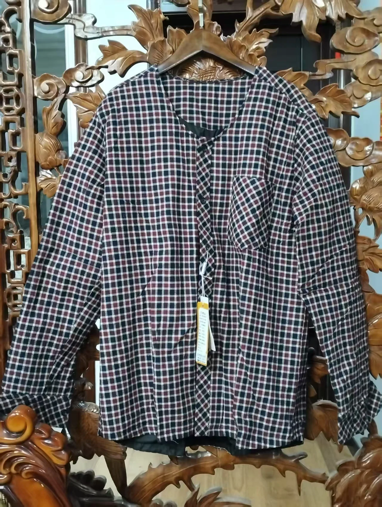 Men's Cotton Flannel irt down Inner  Chien Heart Collar Autumn Winter Warm Busin Casual Modern Sle Faion