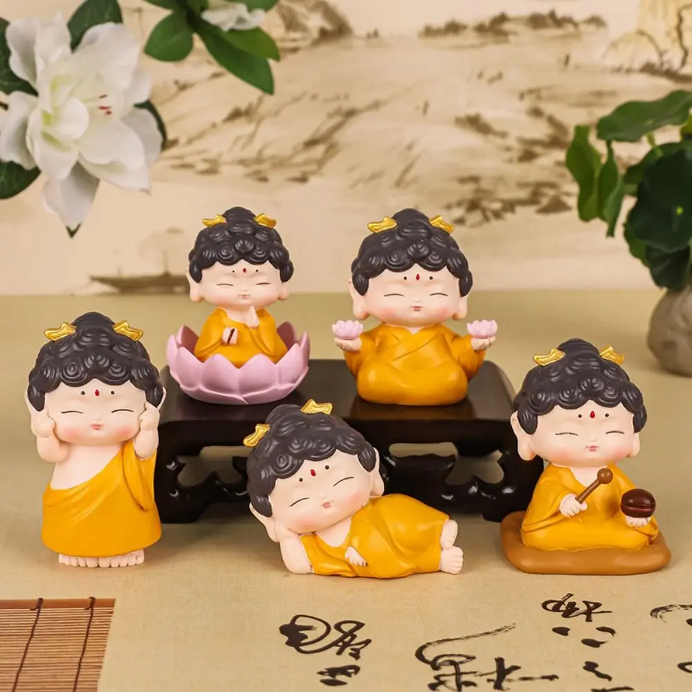 

Cute Mini Buddha Guanyin Statues Resin Craft Chinese Style Cartoon Buddha Figures Delicate DIY Buddha Ornaments
