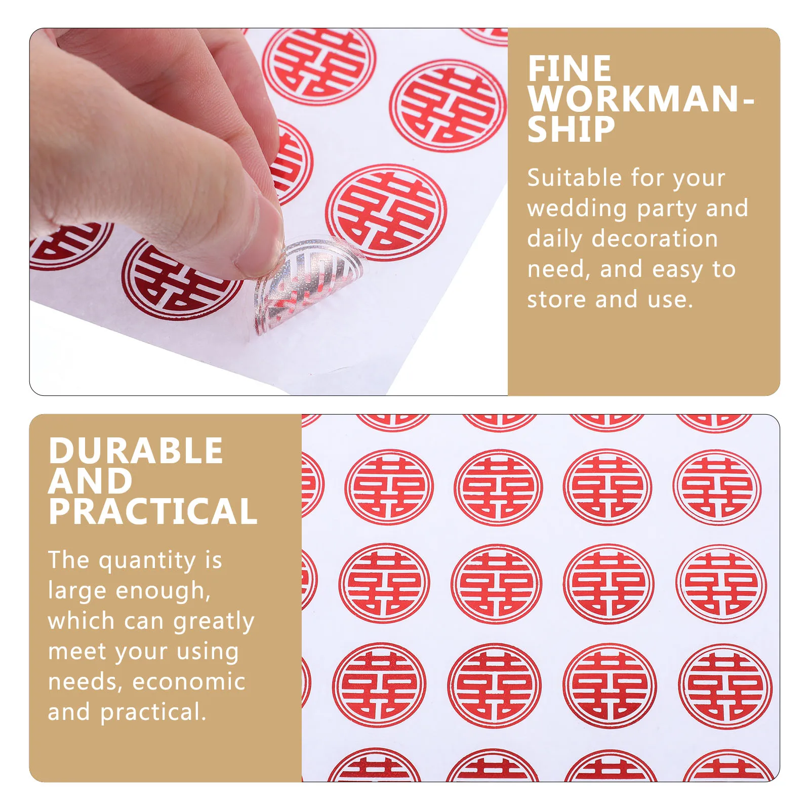

20 Sheets Hi Word Stickers Bag Vintage Wedding Supply Envelope Sealer Gift Box Decorative Self Adhesive Easy Paste Vibrant