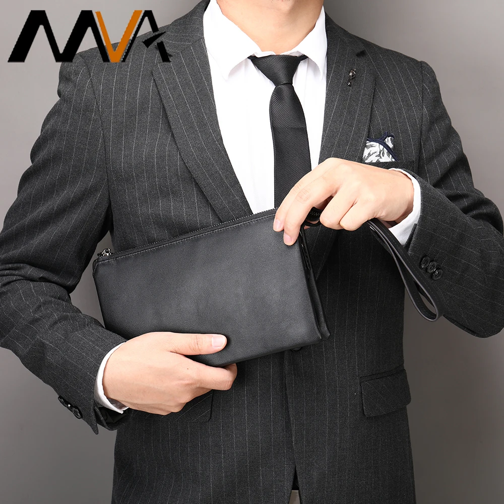 MVA Business Style Men's Handbag Clutch Bag Soft Genuine Leather Male bolsos Pack Bag Elegant Leisure Stylish Hand Bag Men Pouch