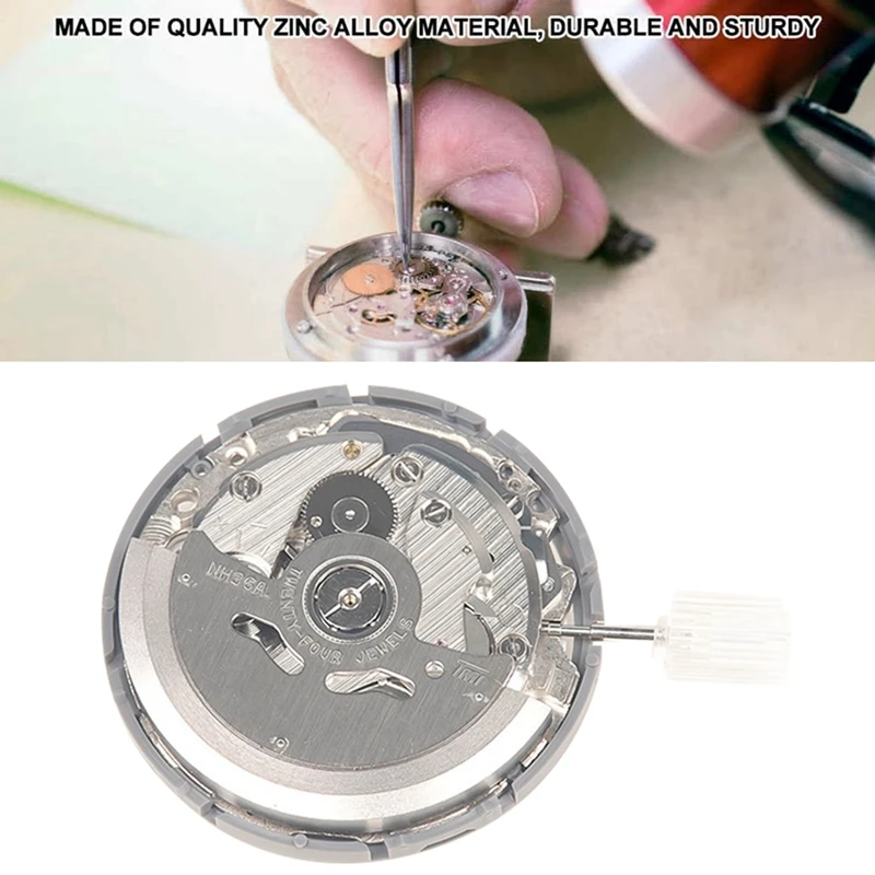 

NH36/NH36A Movement +Steel Stem+Check Rod Kit Supports Day Date Set High Accuracy Automatic Mechanical Watch Movement