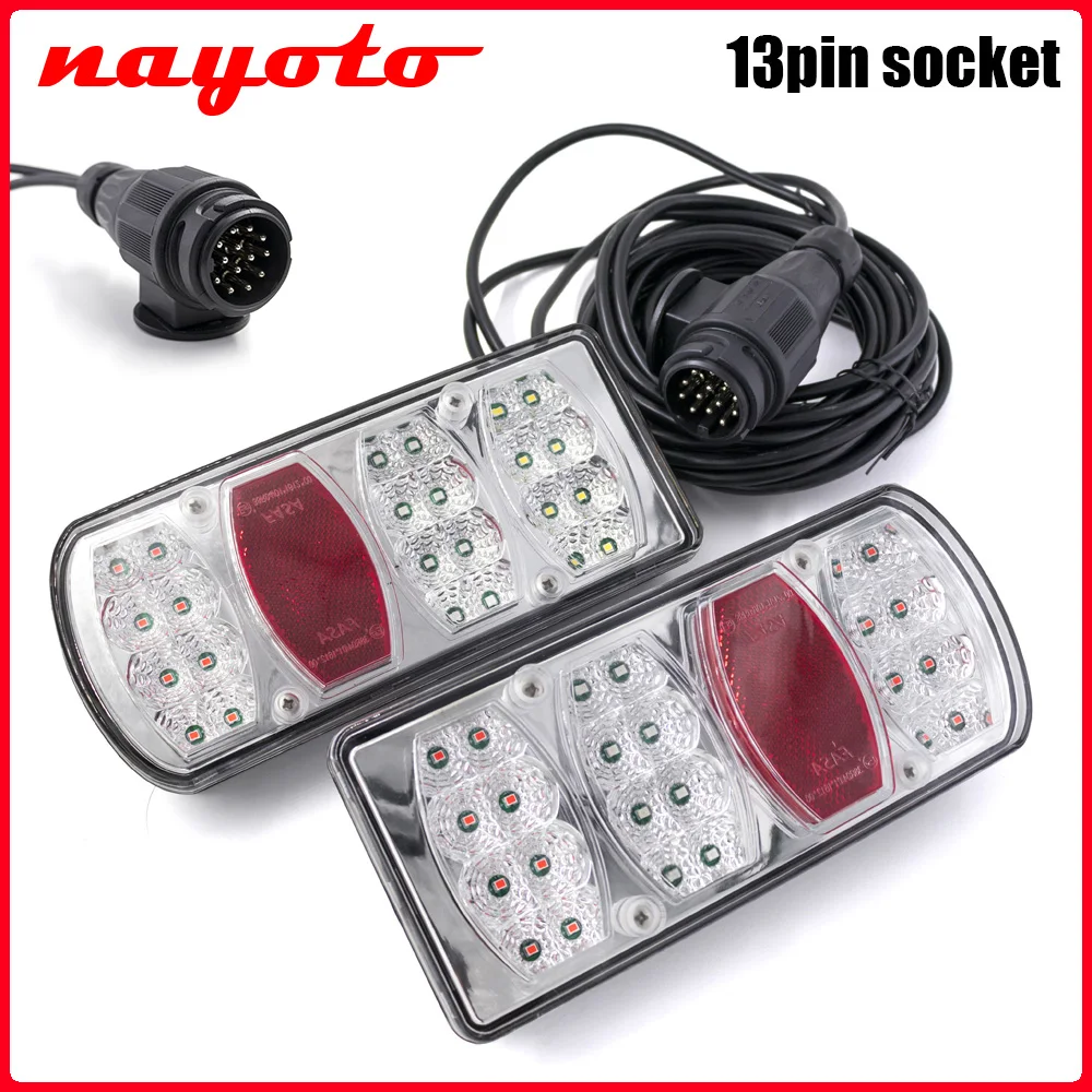 1Set 12V 13 Pin Plug 5.5m Cable Wiring Harness LED Tail Light Rear Stop Brake Light Signal Lamp Caravan Lorry Car Truck Trailer