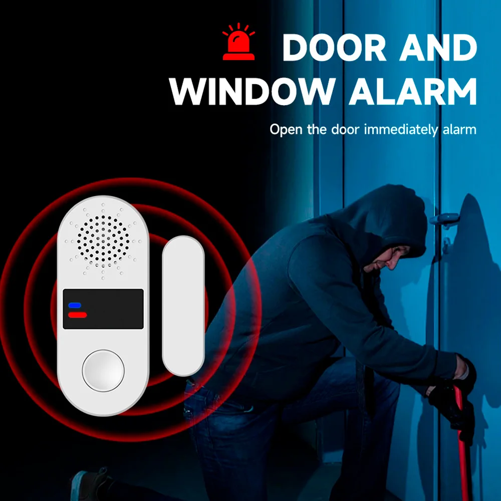 New Door Sensor With Sound and Light Alarm 130dB Windows Sensor Alarm Security Protection Smart Home