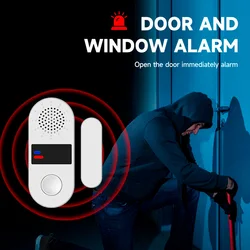 Nuovo sensore per porta con allarme sonoro e luminoso 130dB Sensore Windows Allarme Protezione di sicurezza Smart Home