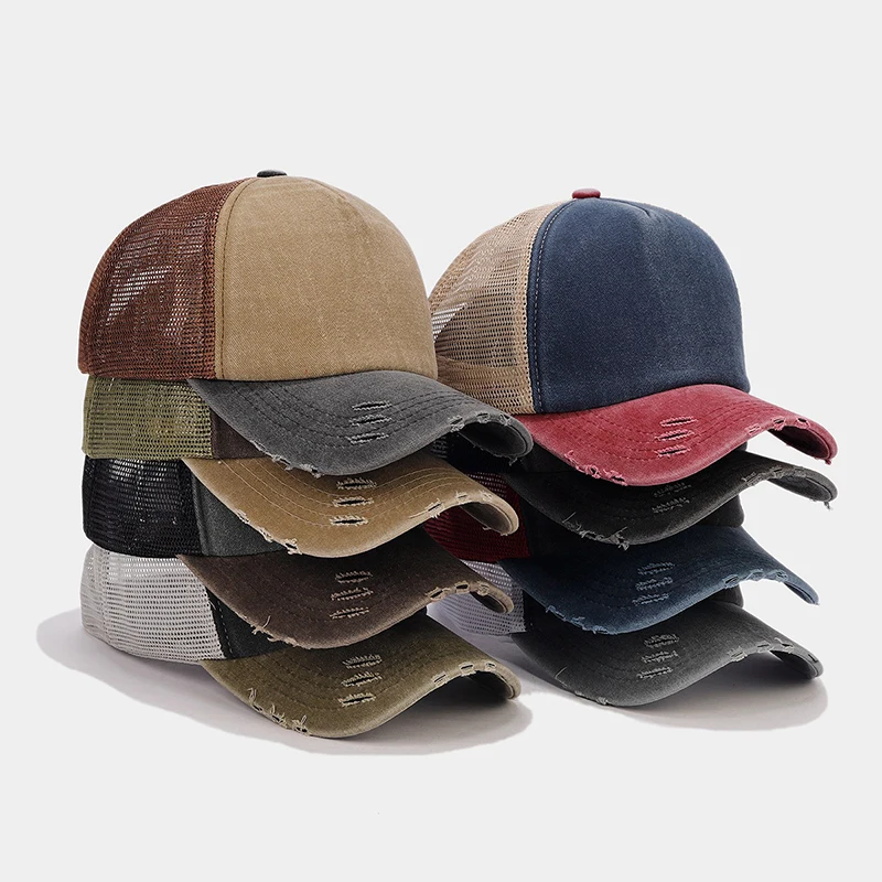 

Men's And Women's Spliced Baseball Cap, Sponge Mesh Cap, Printed Cap, Suitable For Both Men And Women