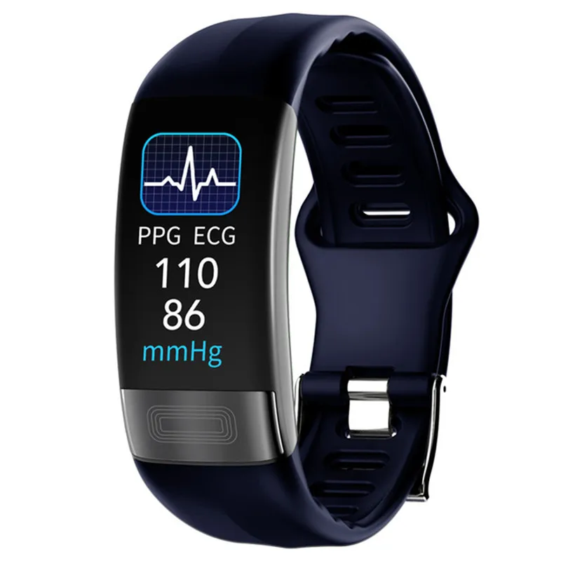 ECG + PPG Smart Polsband Fitness Tracker voor Dames Heren Calorie Bloeddruk Waterdichte Sport Smartband Gezondheid Smartwatch