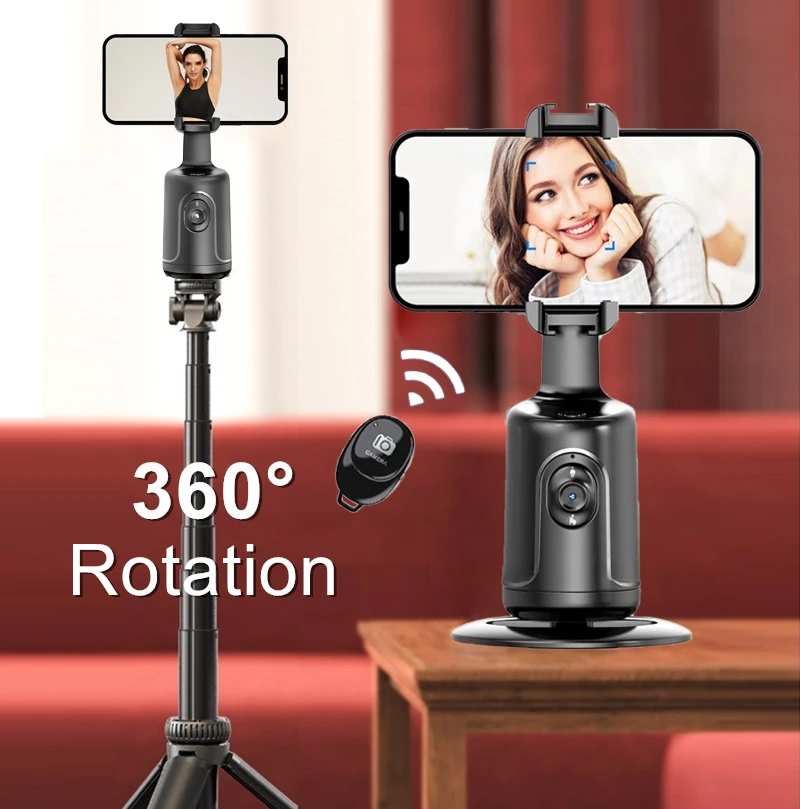 Ai Smart 360°Rotate Auto Face Tracking Tripod for Phone Gesture Remote Control Gimbals Stabilizer for Mobile, Shooting and Video