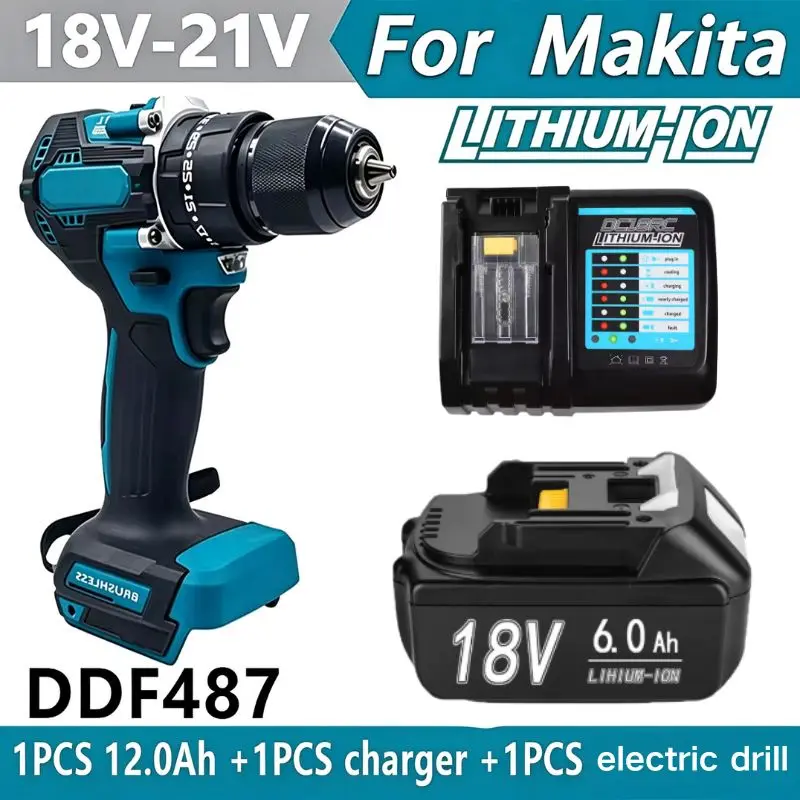 10mm Brushless 2-Speed Electric Drill Cordless Drill Screwdriver Metal Chuck Drill Power Tool For Makita 18V Battery(Local shipping in the United States)