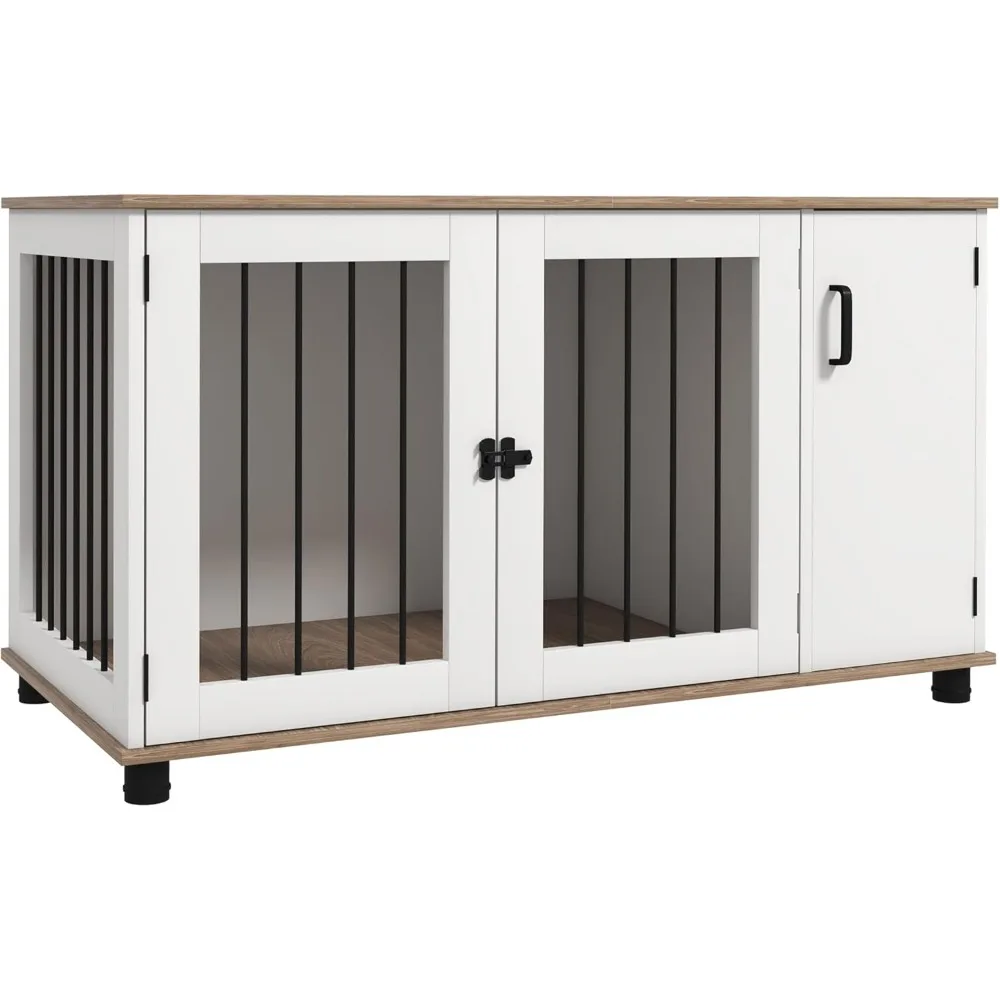 

Dog Crate Furniture Side End Table with Storage, Dog Kennel Furniture Indoor with Double Doors for Medium and Large Dogs,