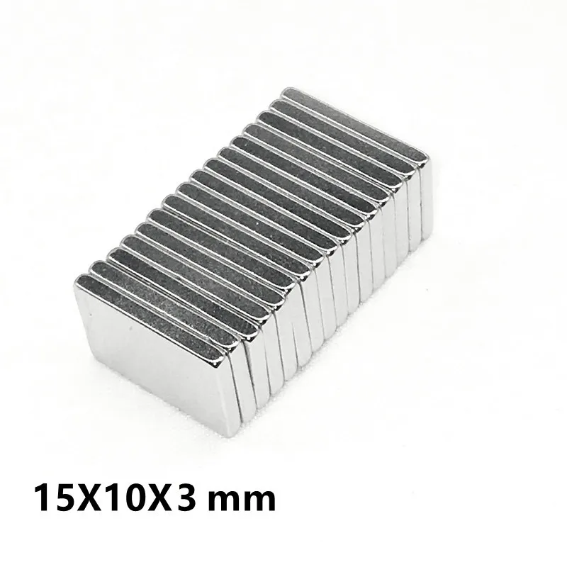 

10~100pcs 15x10x3 Quadrate Powerful Magnet 15mm x10mm Permanent block Magnet 15x10x3mm Strong Neodymium Magnets 15*10*3