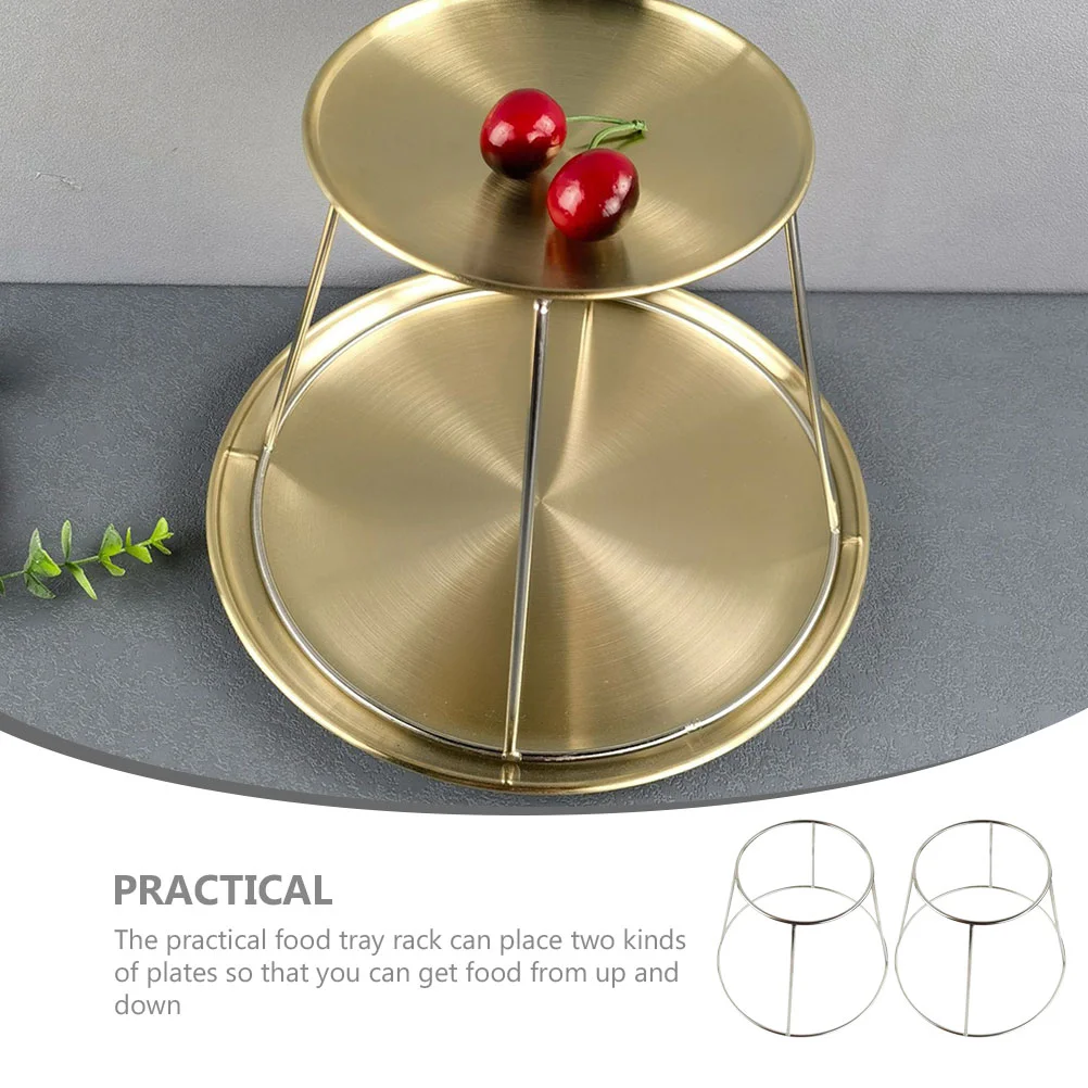 Tray Rack Holder Food Serving Riser Seafood Pizza Platters Plate Metal Display Storage Platter Dish Steel Stainless Round Stand