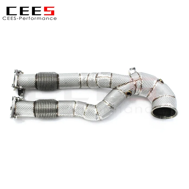 CEES Free Flow Downpipe For TTRS AUDI RS3 2.5T 2016-2023 8V 8Y Sedan Sportback SS304 Exhaust Pipe Straight Downpipe System