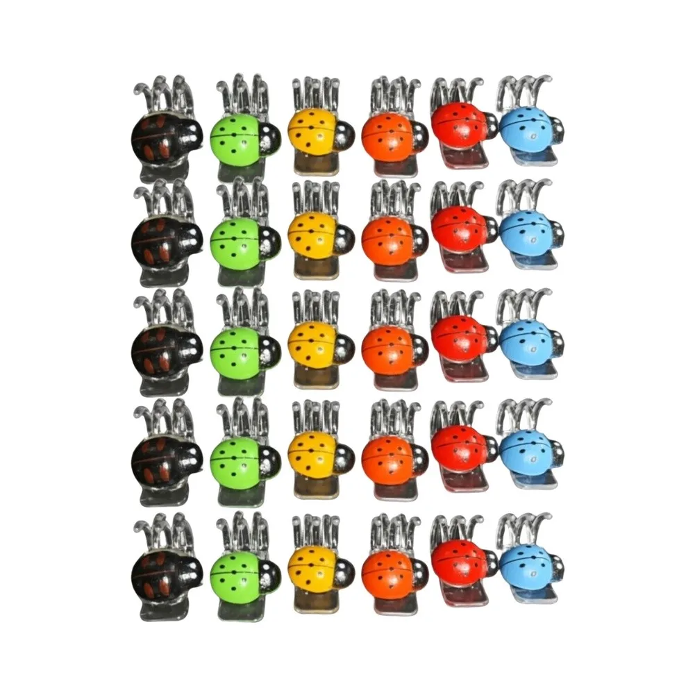 Red, Blue, Green, Yellow, Black, Orange Ladybug Plant Clips Plastic Clips For Indoor Plants Vibrant Six Color Mix