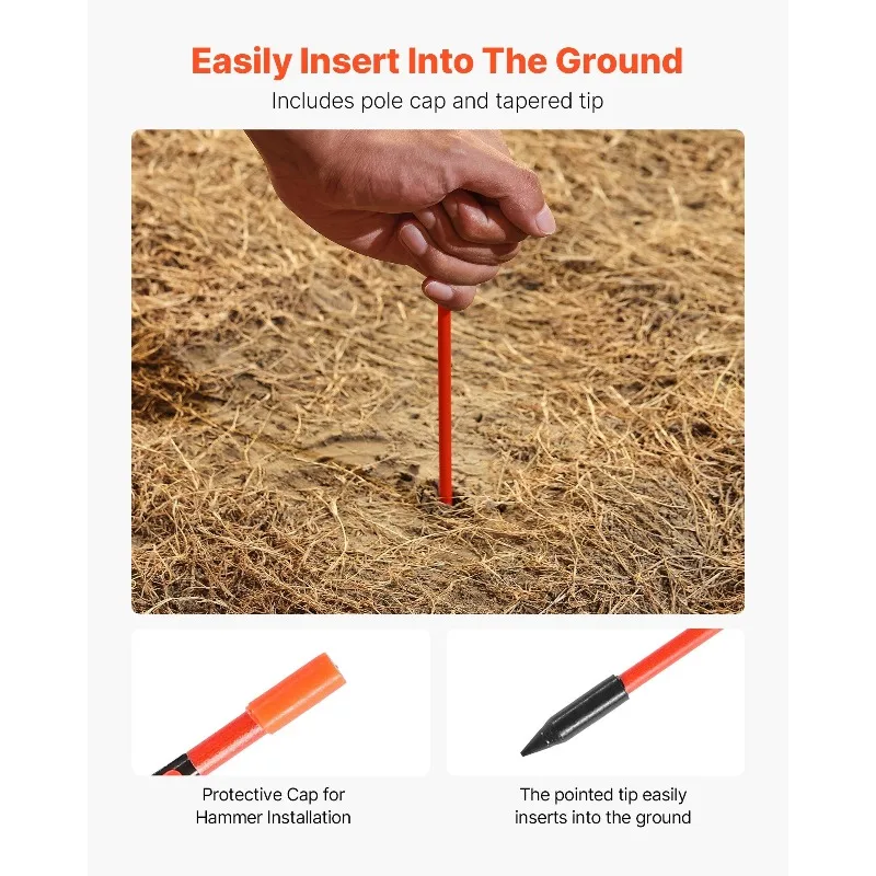 200 قطعة علامات درب عاكسة 1/4 بوصة ضياء 48 في عاكسات أوتاد الثلج برتقالية