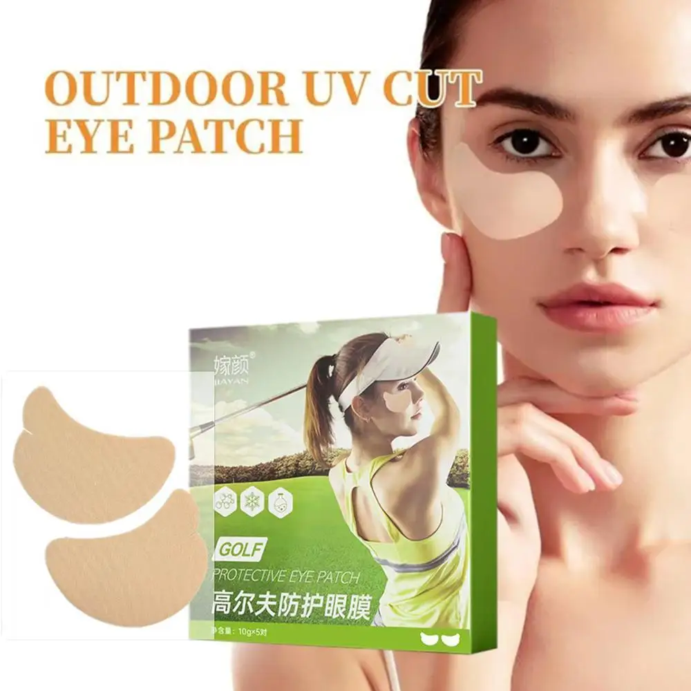 5pcs/box Eye Patches for Sun Protection Anti UV Sunblock Gel Patches Outdoor Golf Activities Moisturing Sunscreen Gel Tape