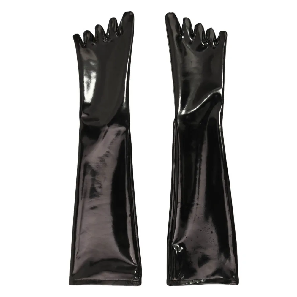 Women Men Sexy Customized PU Leather Stockings Thigh Socks Stretchy Nightclub Glossy Stylish