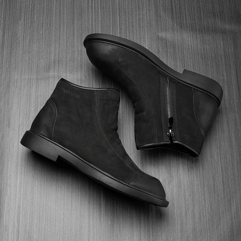 Botas clásicas de cuero para hombre, zapatos informales, 210958