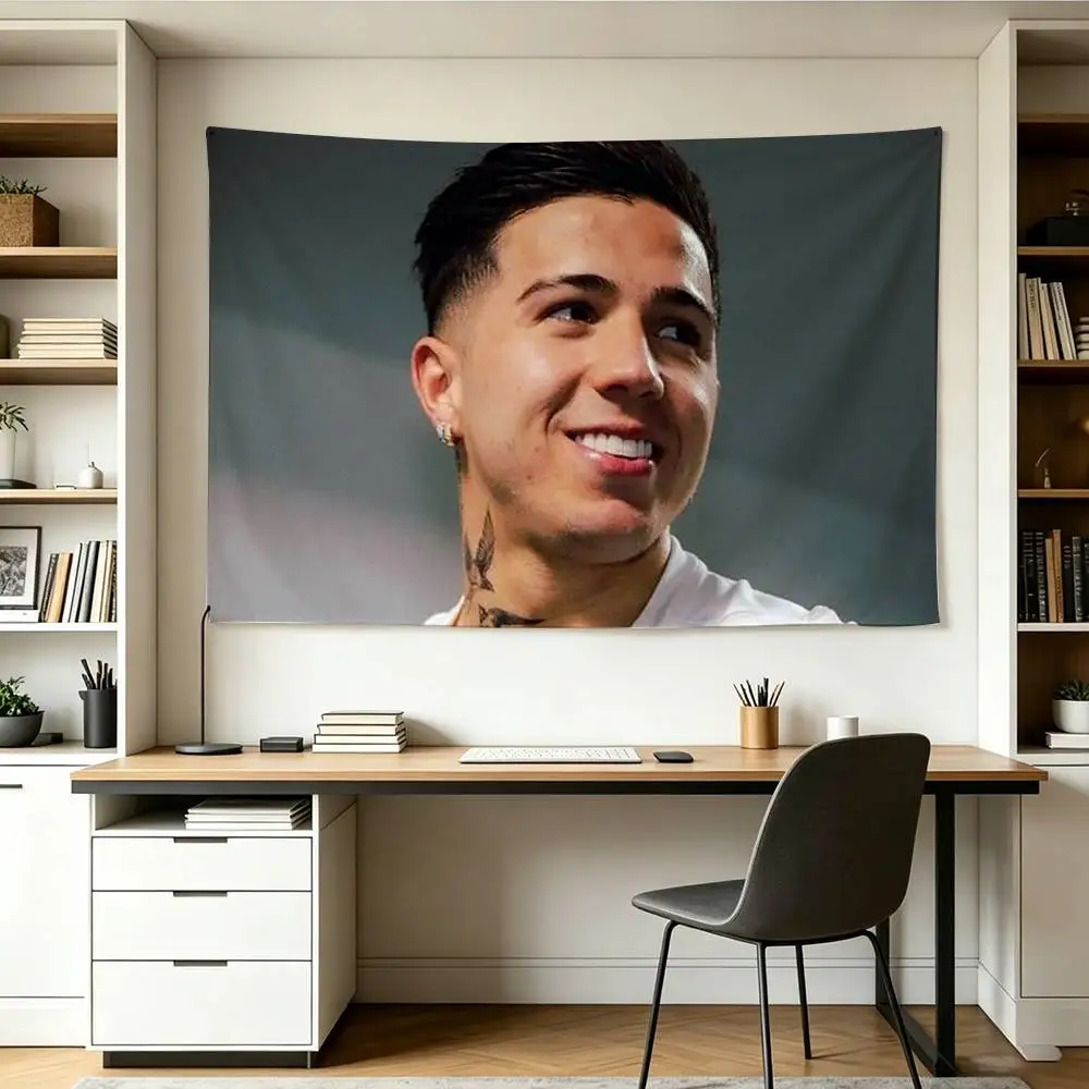 Football Midfielder E-Enzo Fernandez Flags Wall Hanging Background Art Banner for Bedroom Home Outdoor Decor 3