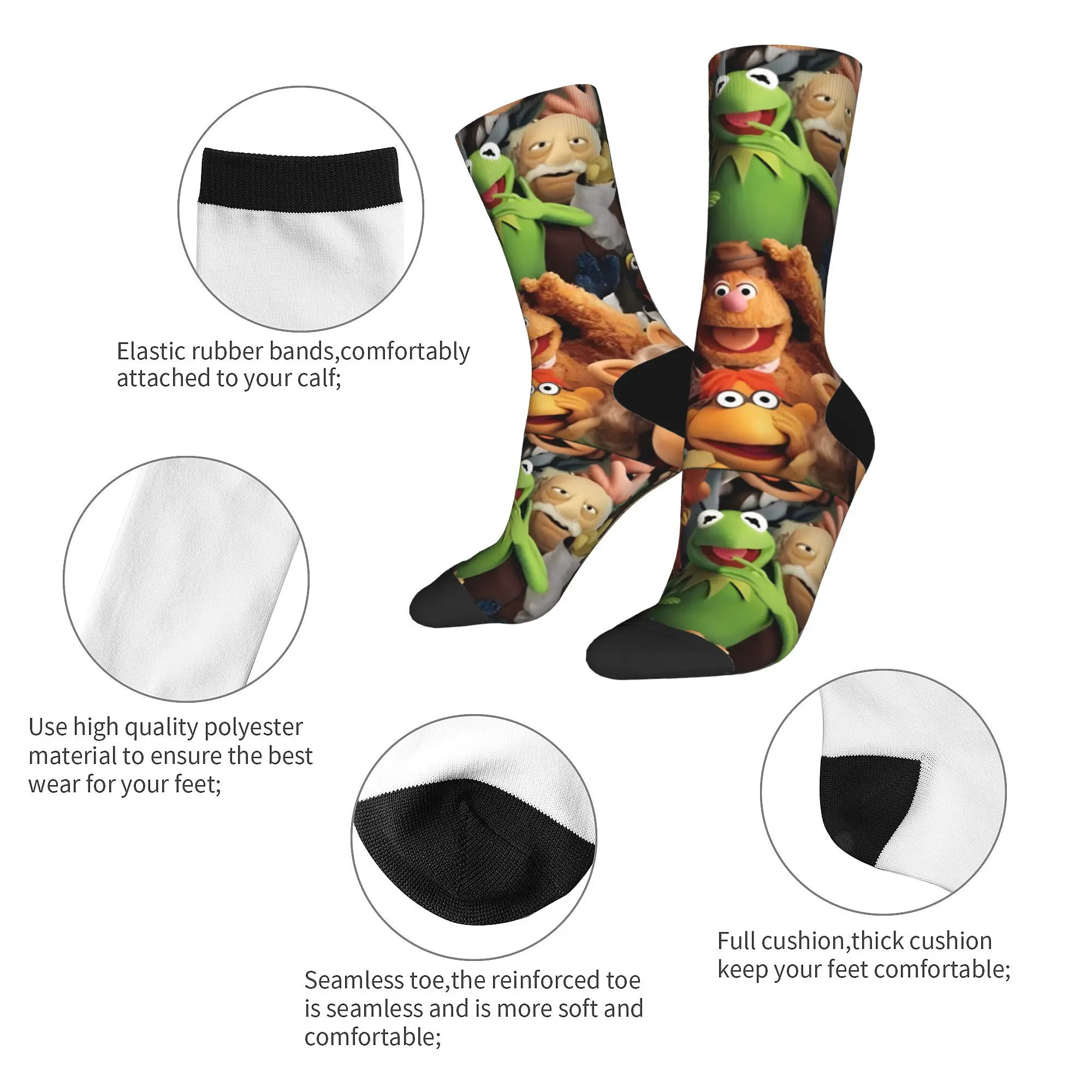 Winter Warm Fashion Unisex The Muppets Show Cartoon Socks  Non-slip Basketball Socks