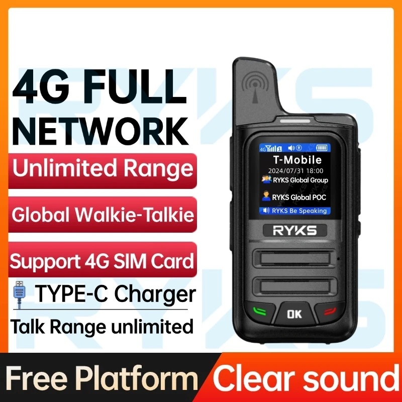 

4G POC PTT Public Walkie Talkie, двусторонняя радиосистема Linux, без бесплатной платформы, совместимая с 72 национальными SIM-картами
