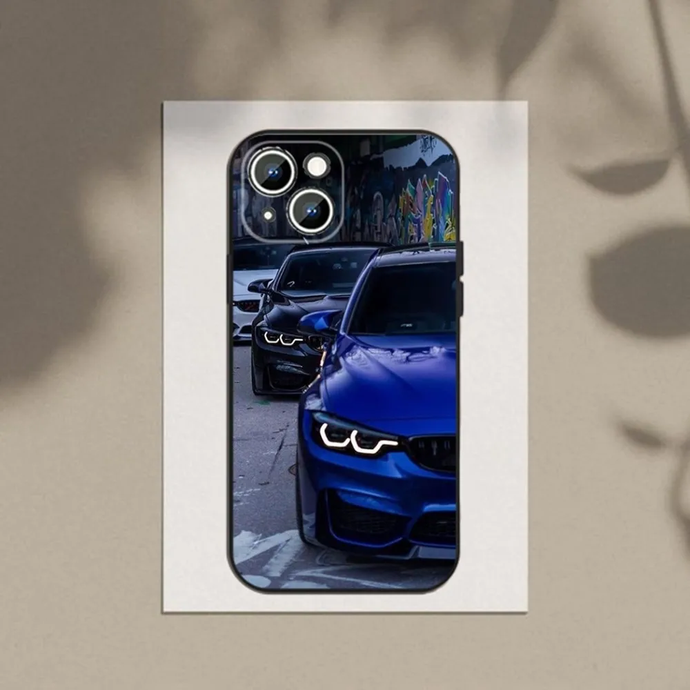 Blue Red Car for B-BMW  Phone Case Phone Case For Apple iPhone 15,14,13,12,11,XS,XR,X,8,7,Pro,Max,Plus,mini Silicone Black Cover