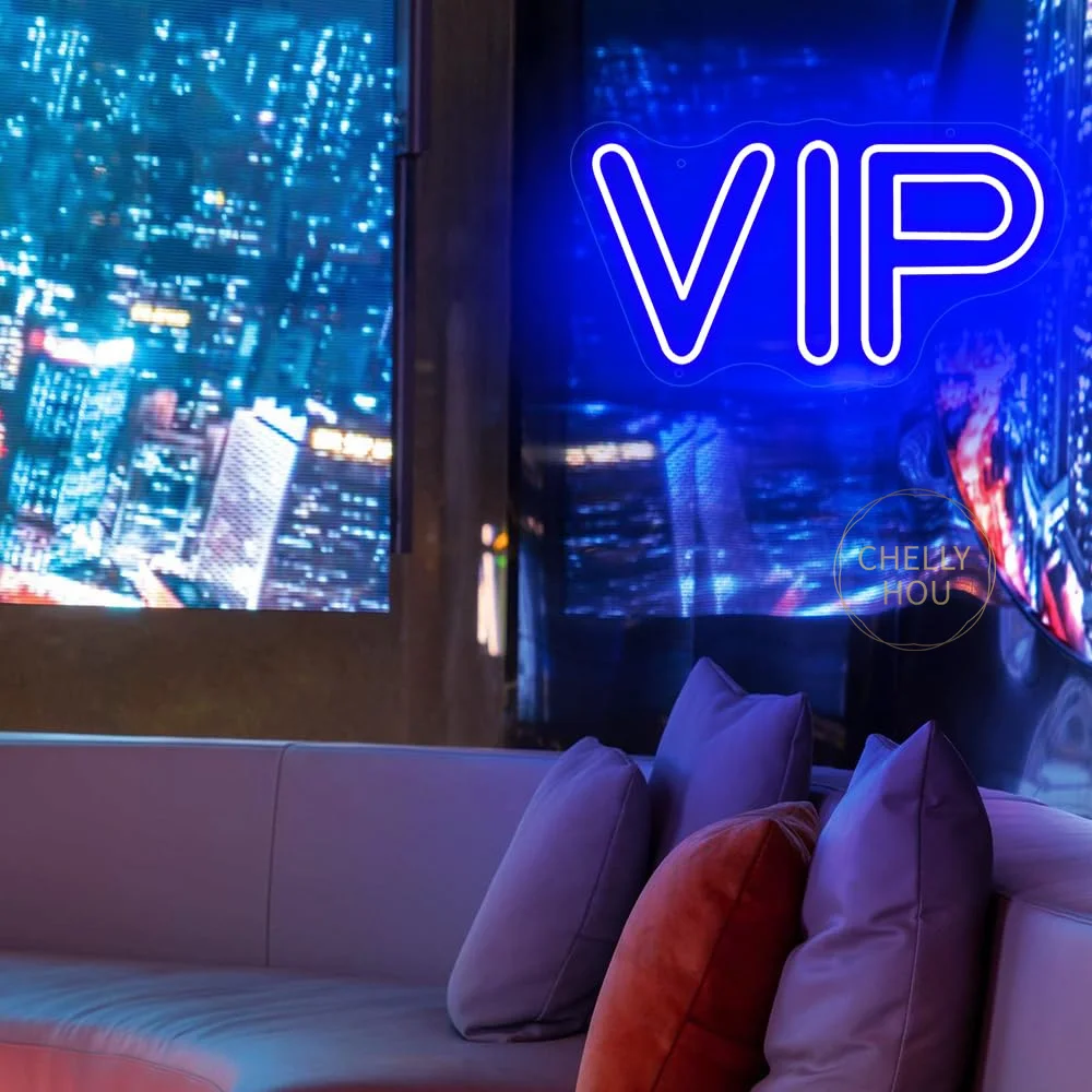 VIP Neon Sign LED Neon Light for Wall Decor VIP Crown Light Up Signs Bar Pub Club Hotel Beauty Room Game Room Decor USB Powered