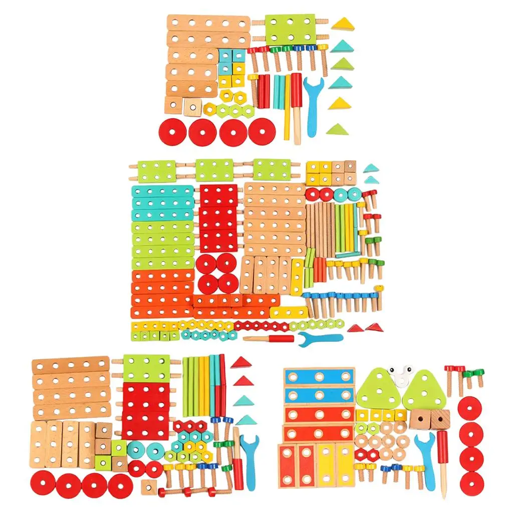 Wooden Building Blocks Montessori Toy for Kids 3D Puzzle Sorting Game Educational Stacking Activity Children Creative Learning