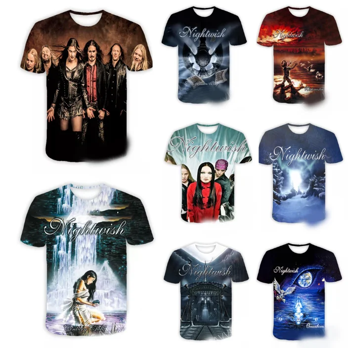 New Popular Metal Band Nightwish 3D Print Men's T shirts Fashion Hip-hop O-Neck Short Sleeve T-shirt Oversized Unisex Streetwear