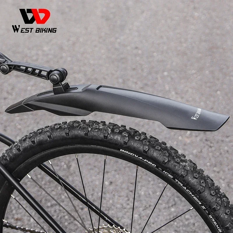 WEST BIKING Mountain Bike Fender Set Universal 29 Inch MTB Mudguard Adjustable Front and Rear Mud Flaps Bicycle Mud Protector