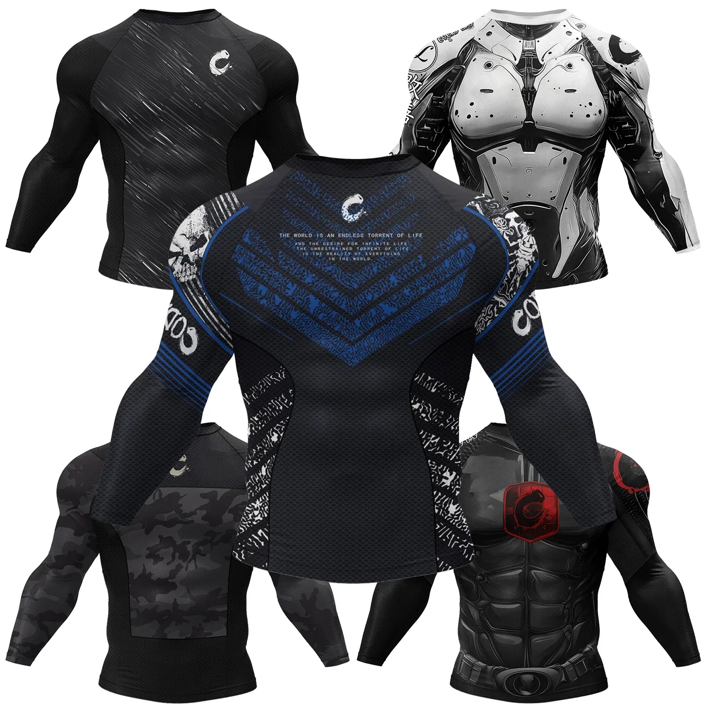 Camiseta de manga larga para hombre, diseño Cody Lundin MMA, con estampado 3D, ideal para BJJ, boxeo, deportes, camisetas de manga larga tipo rash guard, camisetas de Jiu Jitsu, camisetas de kickboxing y ropa deportiva para gimnasio.