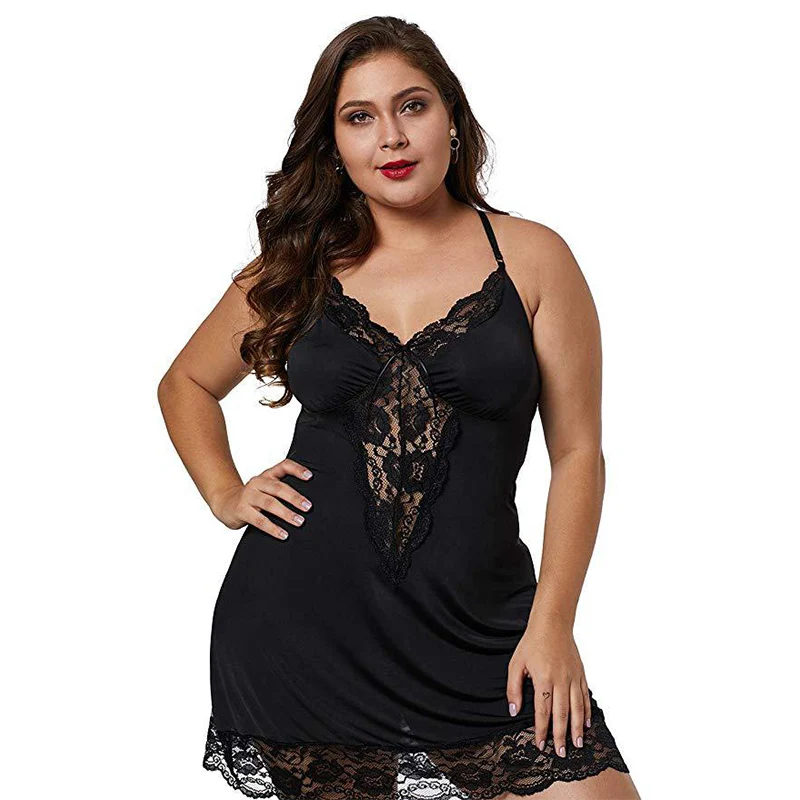 Sexy profundo decote em v espaguete cinta renda vestido g-string lingerie cetim pijamas define roupa interior pijamas pijamas pijamas vestido