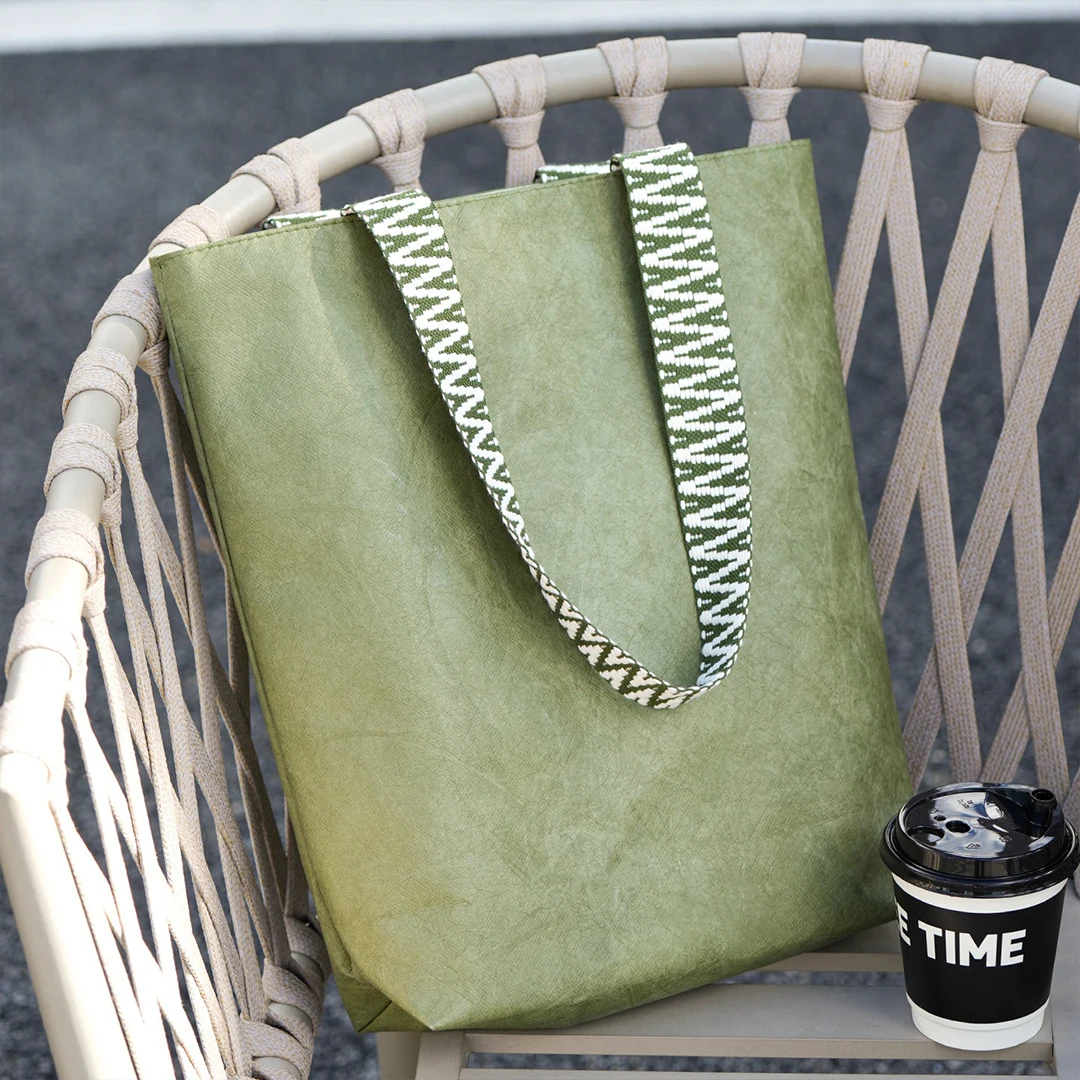 Borsa tote per la spesa in carta Dupont leggera e impermeabile Borsa tote a tracolla di grande capacità Borsa da pendolare ecologica da donna