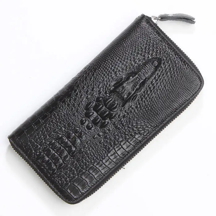 

2023 New Alligator Business Men's Long Wallets Natural Real Leather Male Cow Genuine Leather Cash Purses Clutch Men Card Holders