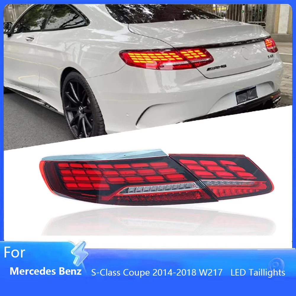 2 Pcs Car Taillight For Mercedes Benz S-Class Coupe 2014-2018 W217 S400 S450 S500 LED Taillights DRL Brake Light Auto Accessorie