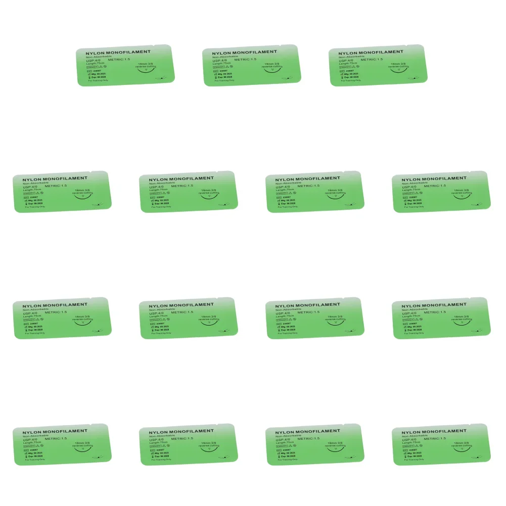 1-100 Stuks 4/0 Medische Monofilament Nylon Individueel Verpakt Veterinaire Praktijk Hechtdraad Kits Voor Hechtdraad Onderwijs Oefeningen