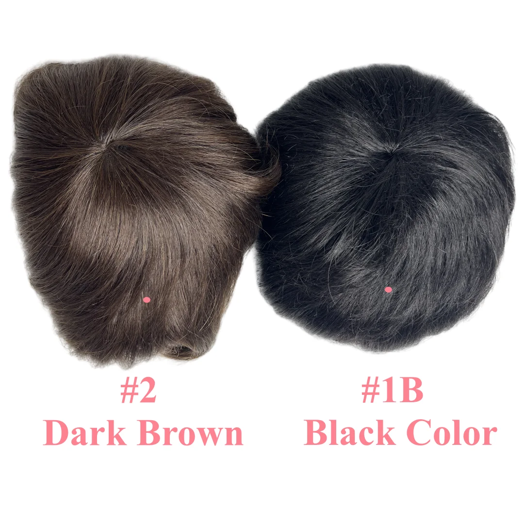 วิกผมชายแบบคลิปหนีบ ผมแท้สำหรับผู้ชาย ท็อปเปอร์ธรรมชาติสำหรับปิดผมบาง ปิดผมร่วง