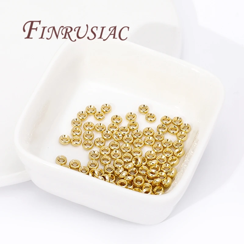 Spacer Beads for Bracelets, 18K Gold Plated Separators