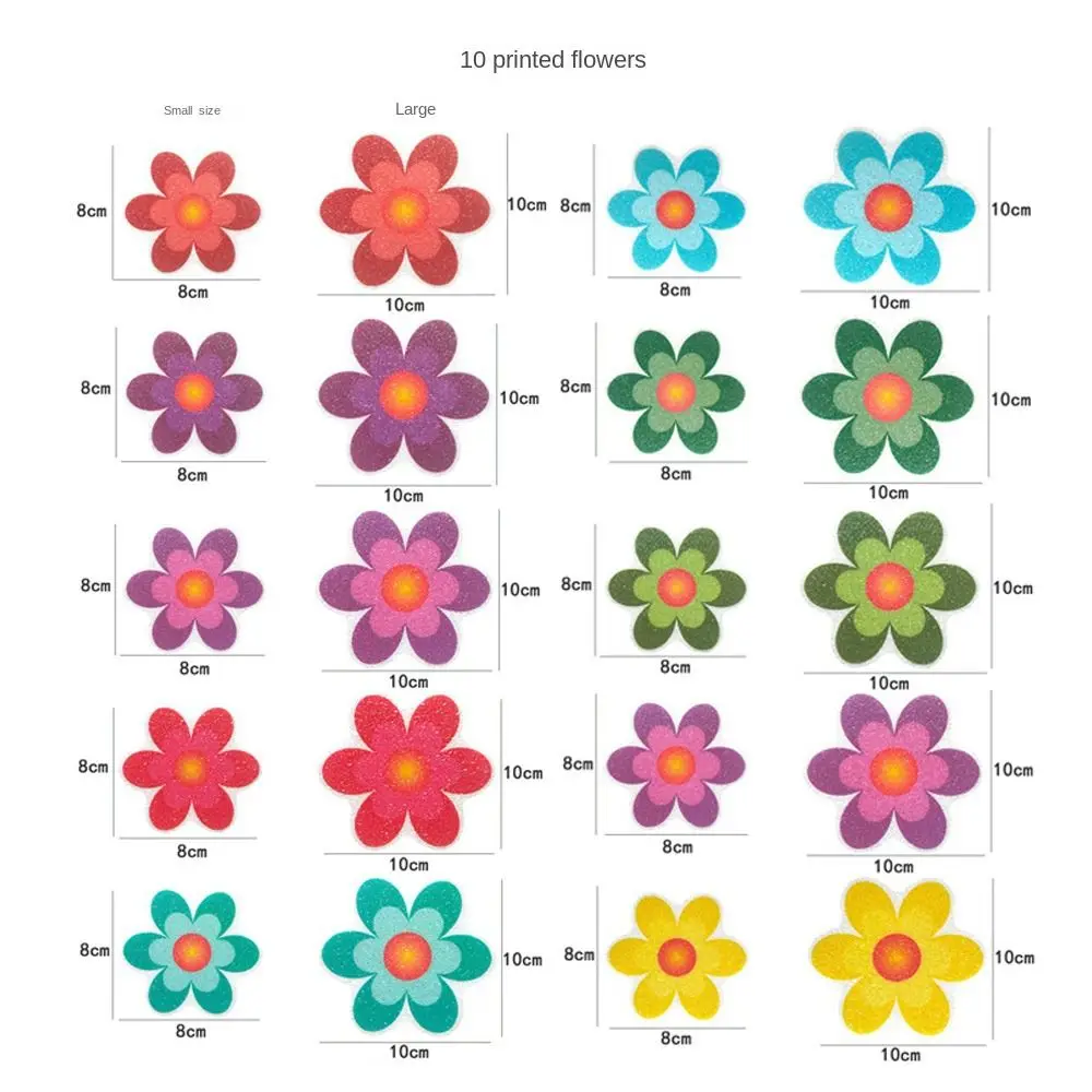 PEVA عدم الانزلاق حوض الاستحمام Pasters 3.99*3.93 بوصة مع 1 مكشطة حوض الاستحمام زلة ملصقات زهرة درج عدم الانزلاق المقرب الحمام #2