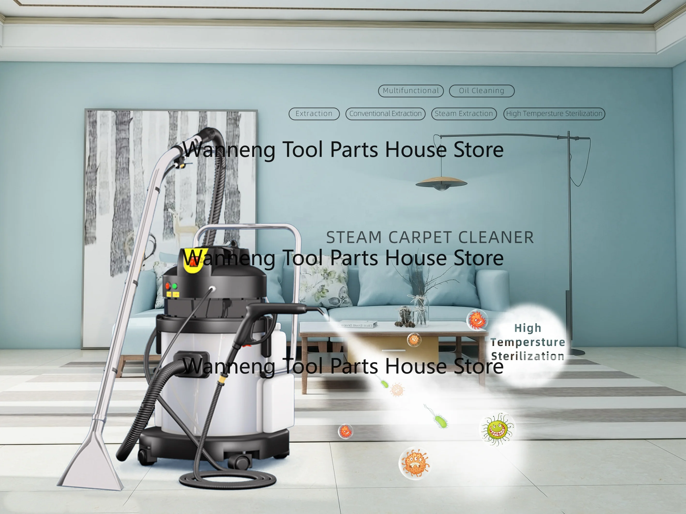 

Automatic Steam Carpet Cleaning Machine Hot Water Extractor for Rug And Carpet Washing