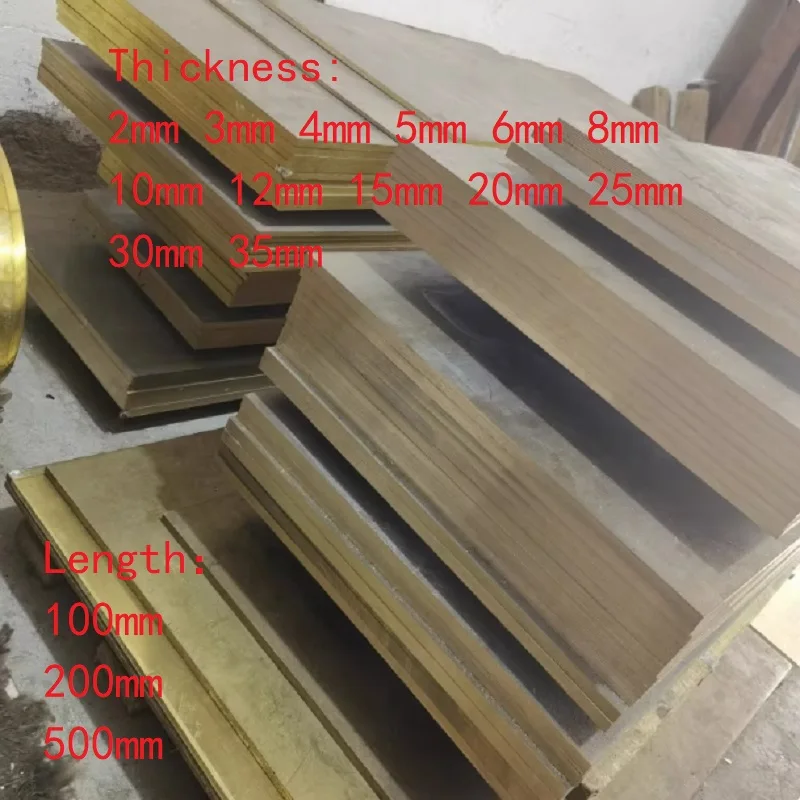 Length 100mm 200mm 500mm Brass Flat Bar Plate Strip Thickness 2-20mm 25mm 30mm 35mm