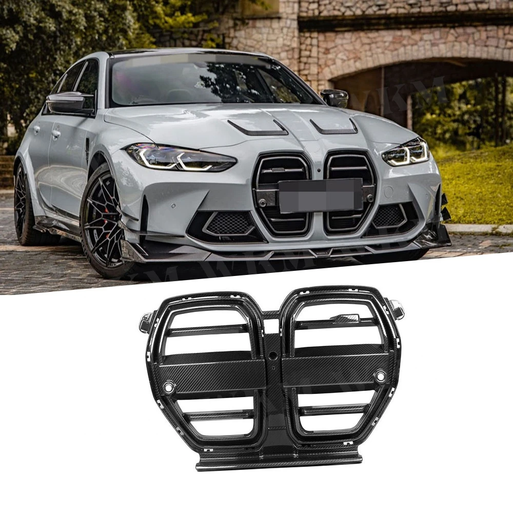 

For BMW 3 4 serise G80 M3 G82 G83 M4 2021+ Car Styling Front Bumper Grill Mesh Grill Cover Without ACC Auto Para Accessories FRP