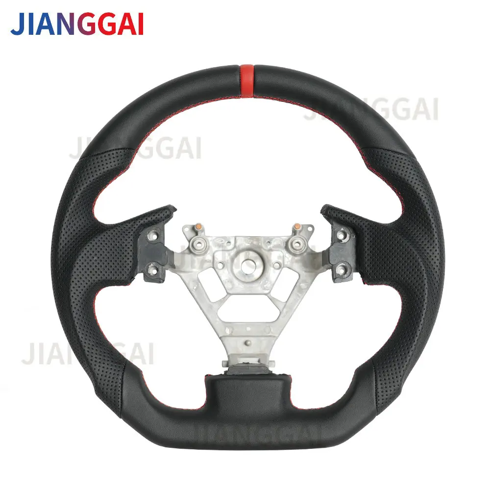 Full Leather Steering Wheel Red Stitch Position Line For INFINITI G35 FX 2004-2007 Perforated Leather Car Upgrade Accessories