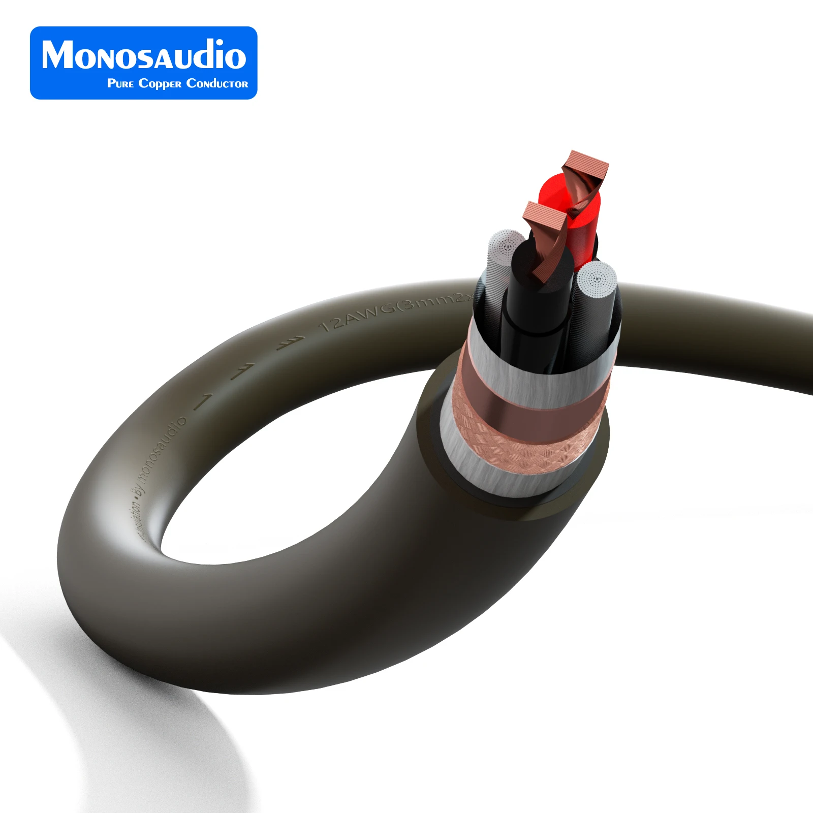 

Monosaudio S805 OCC Square Copper Speaker Cable Multiple Twist Solid Copper audio speaker cable hi-end loudspeaker Wire