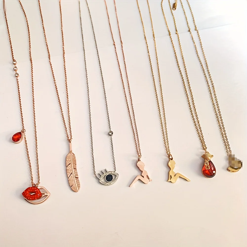 10/20/30/50Pcs/Lot Classic Minimalist Women\'s Stainless Steel Necklace, Fashion Elegant Daily Party Jewelry Accessories