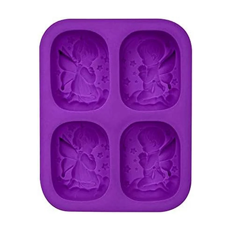 1 Piece Soap Mold 4 Cavity 3D Angel Mold Soap Making Supplies For DIY Soap Candle Resin Crafts